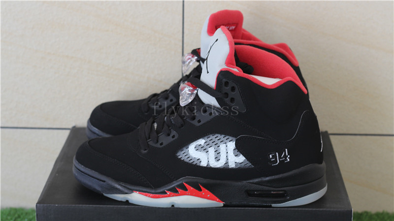 Authentic Air Jordan 5 Retro Black Supreme